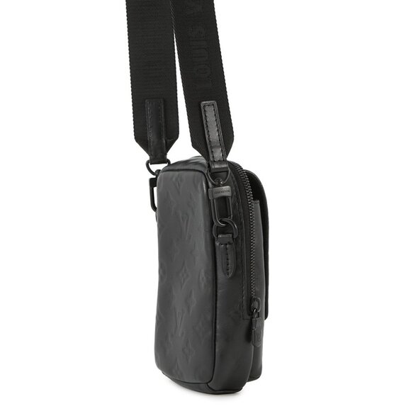 LOUIS VUITTON Double phone pouch Monogram Shadow Noir - Picture 3 of 16